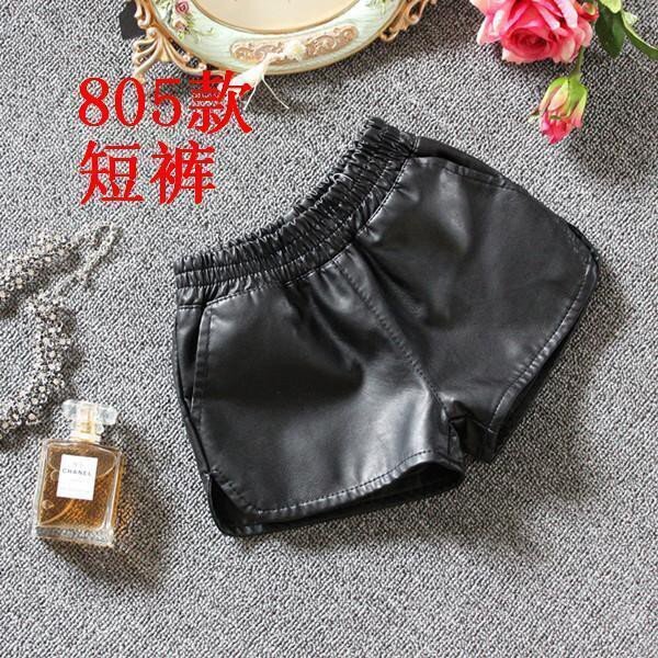 Quần short da trẻ em quần da mùa thu bé gái mẫu mới mùa thu quần da quần da bé trai quần da quần ngắn da trẻ em lớn vừa mẫu thu đông