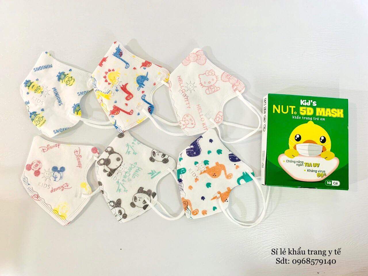 Khẩu trang trẻ em N95 - Hộp Khẩu trang y tế trẻ em 10 cái - Khẩu trang con nít xinh