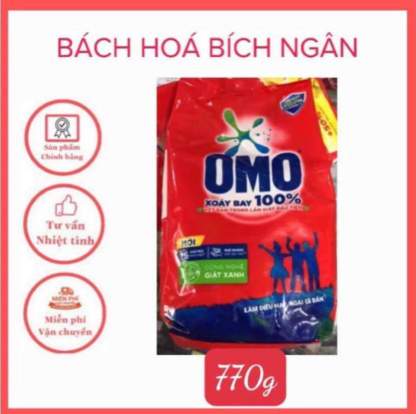 Bột giặt omo xoáy bay vết bẩn 770g