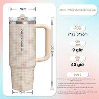 Stanley | Cốc giữ nhiệt inox 304 có nắp và tay cầm dung tích lớn 32oz bình chân không dùng cho văn phòng nhà xe