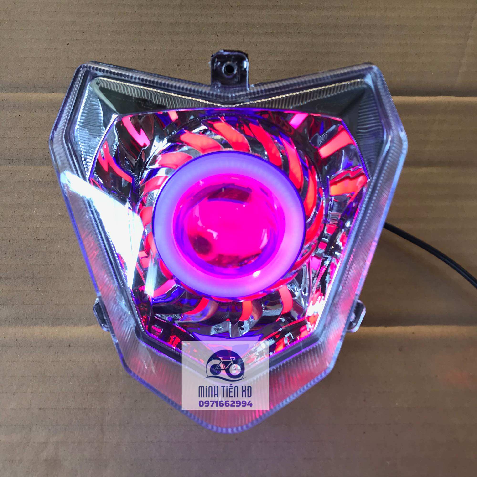 Choá đèn xe điện xmen led bi cầu đời mới