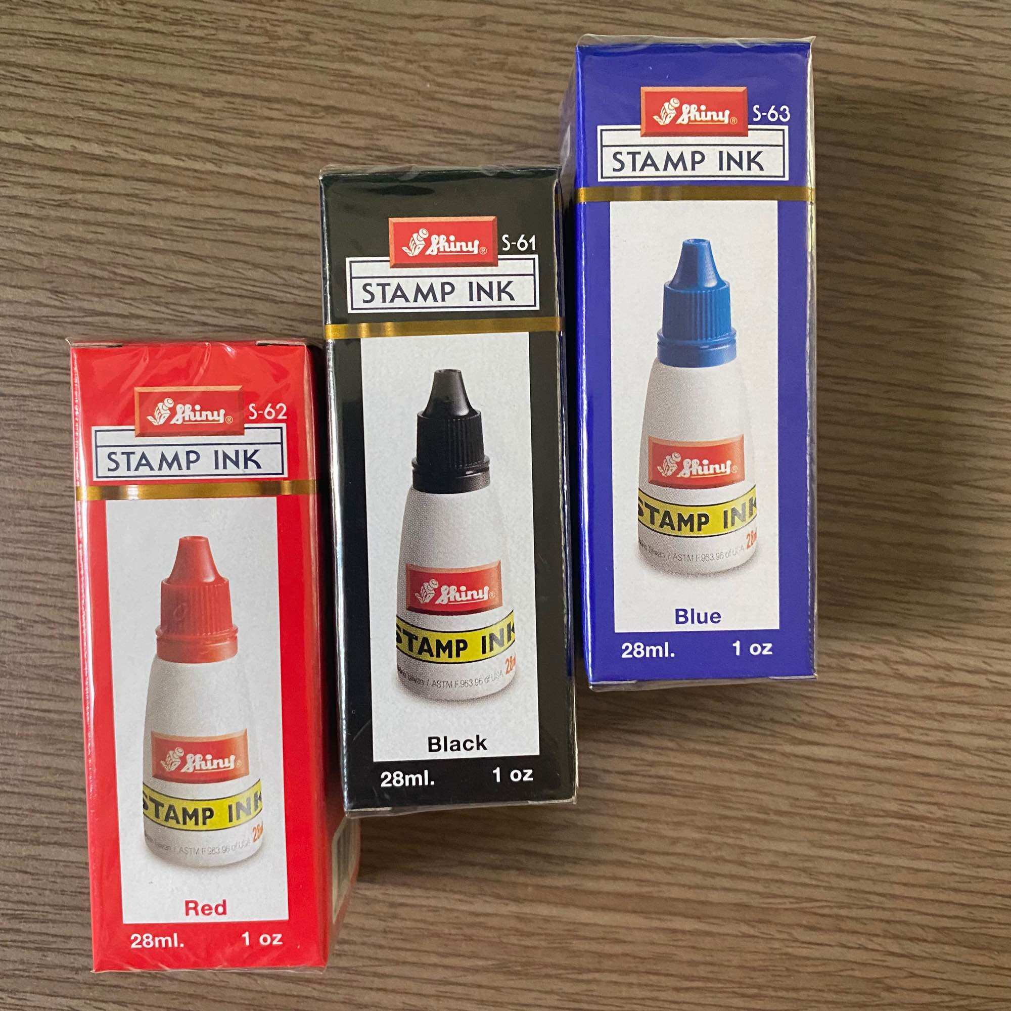Mực đóng dấu Shiny S61(đen) - S62 (đỏ) - S63(xanh) 28ML