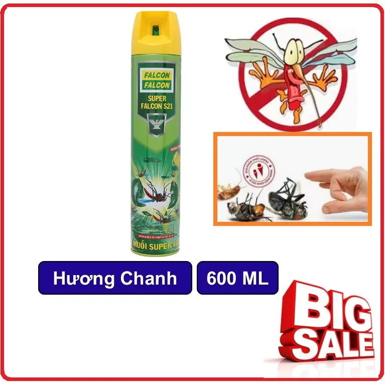 Bình xịt muỗi Falcon 600ml+60ml ( hương chanh)