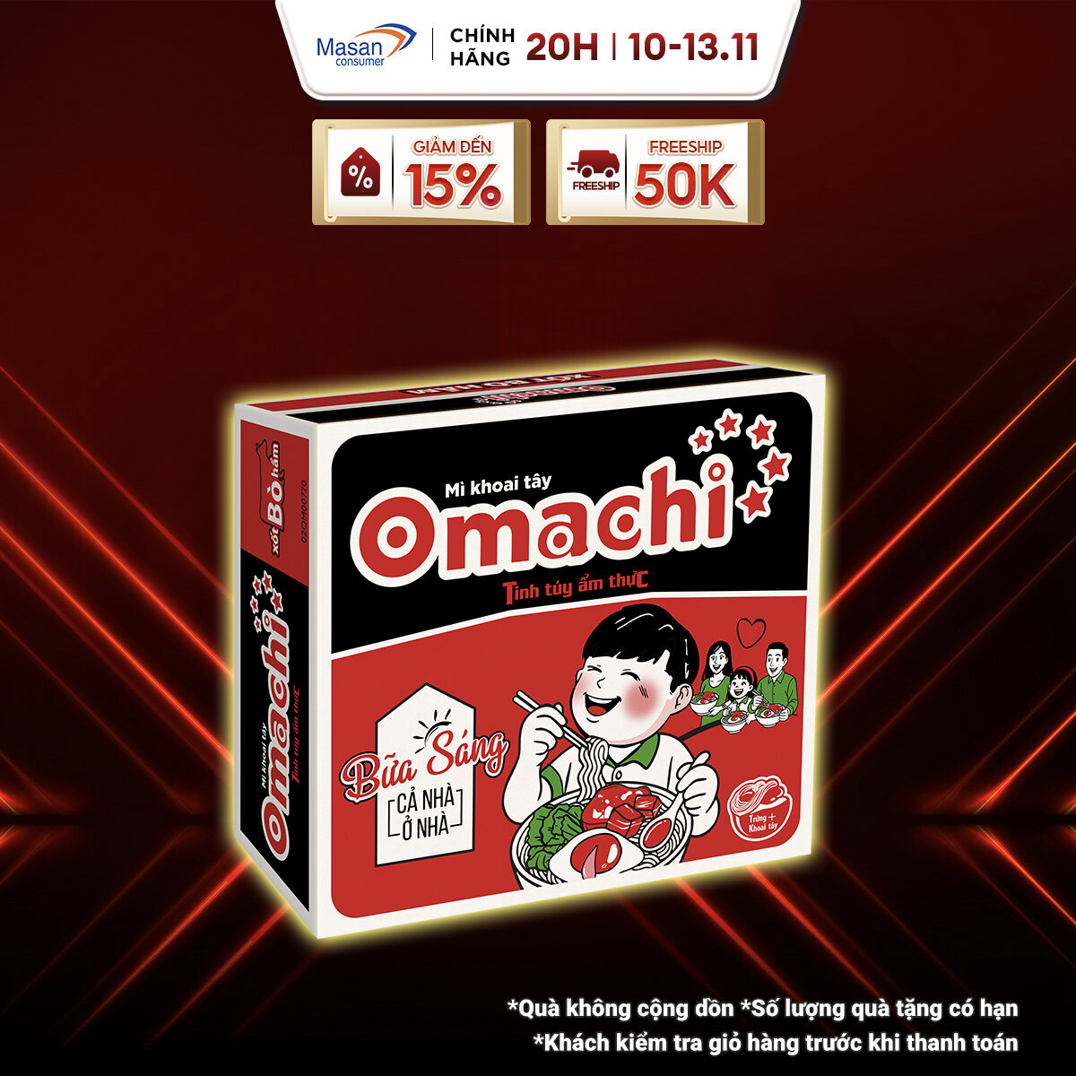 [Chọn Vị] Thùng Mì Omachi  - Thùng 30 Gói x 80G