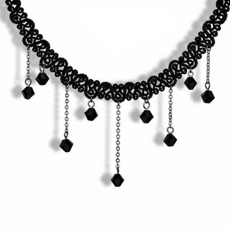 Vòng cổ chocker hạt đá thời trang