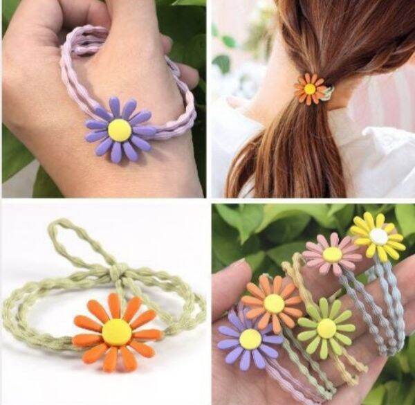 Combo 10 dây cột tóc daisy hoa cúc phong cách Hàn Quốc