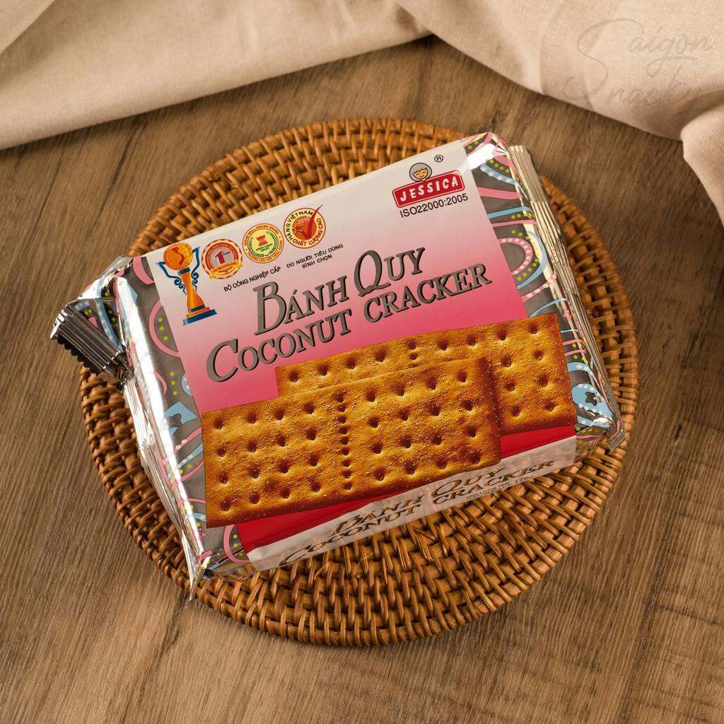 Bánh quy COCONUT CRACKER JESSICA® 178g / Bánh quy dừa vuông bọc giấy bạc