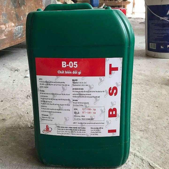 [Hỏa Tốc] Can 5 Lít Chất Tẩy Gỉ B05 Chất Tẩy Rỉ B05 Hóa Chất Biến Đổi Gỉ Sắt Thép B-05 (BO5) IBST