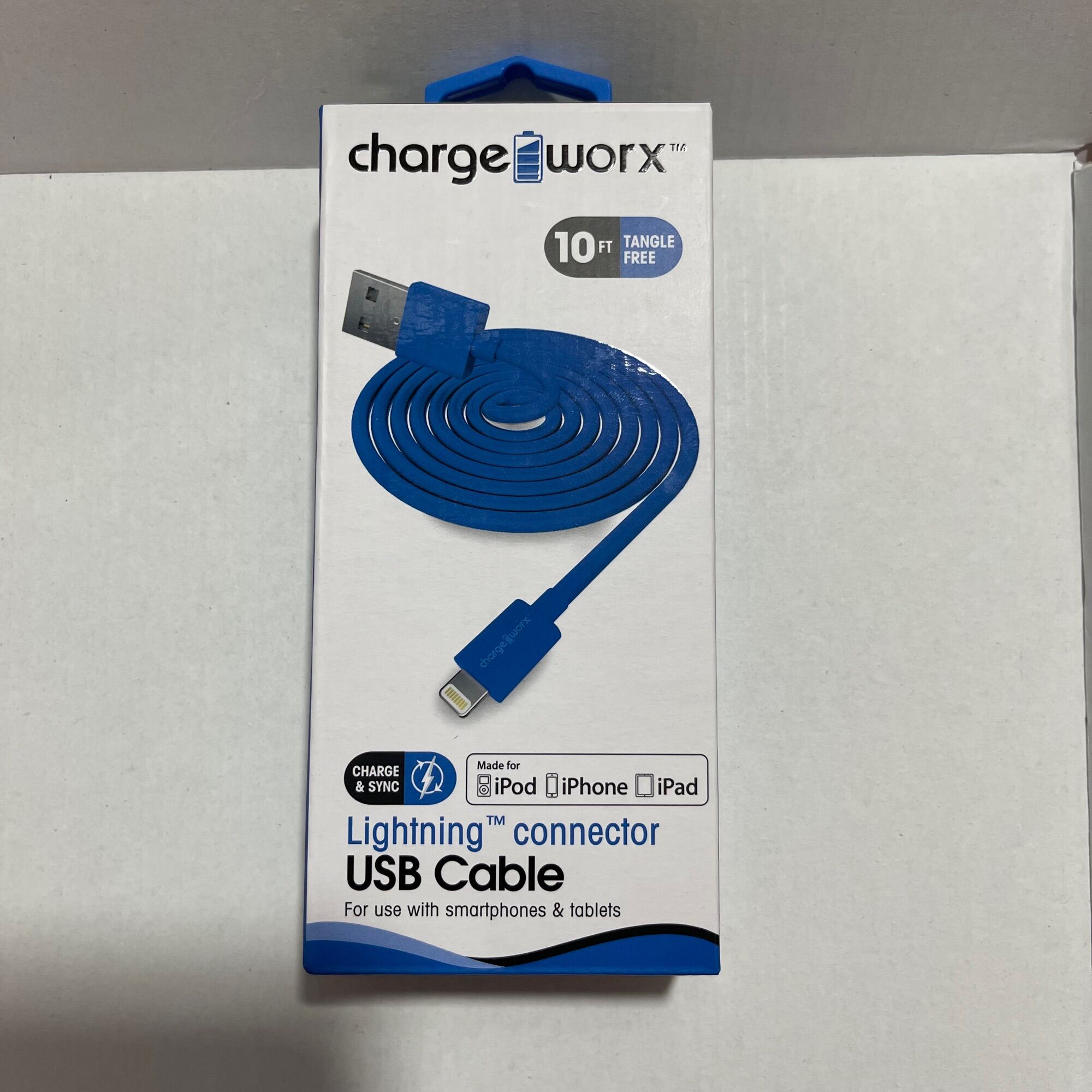 Cáp Chargeworx 3 Mét MFi USB A to Lightning Cáp Lightning Chargeworx 3M Thương Hiệu Mỹ