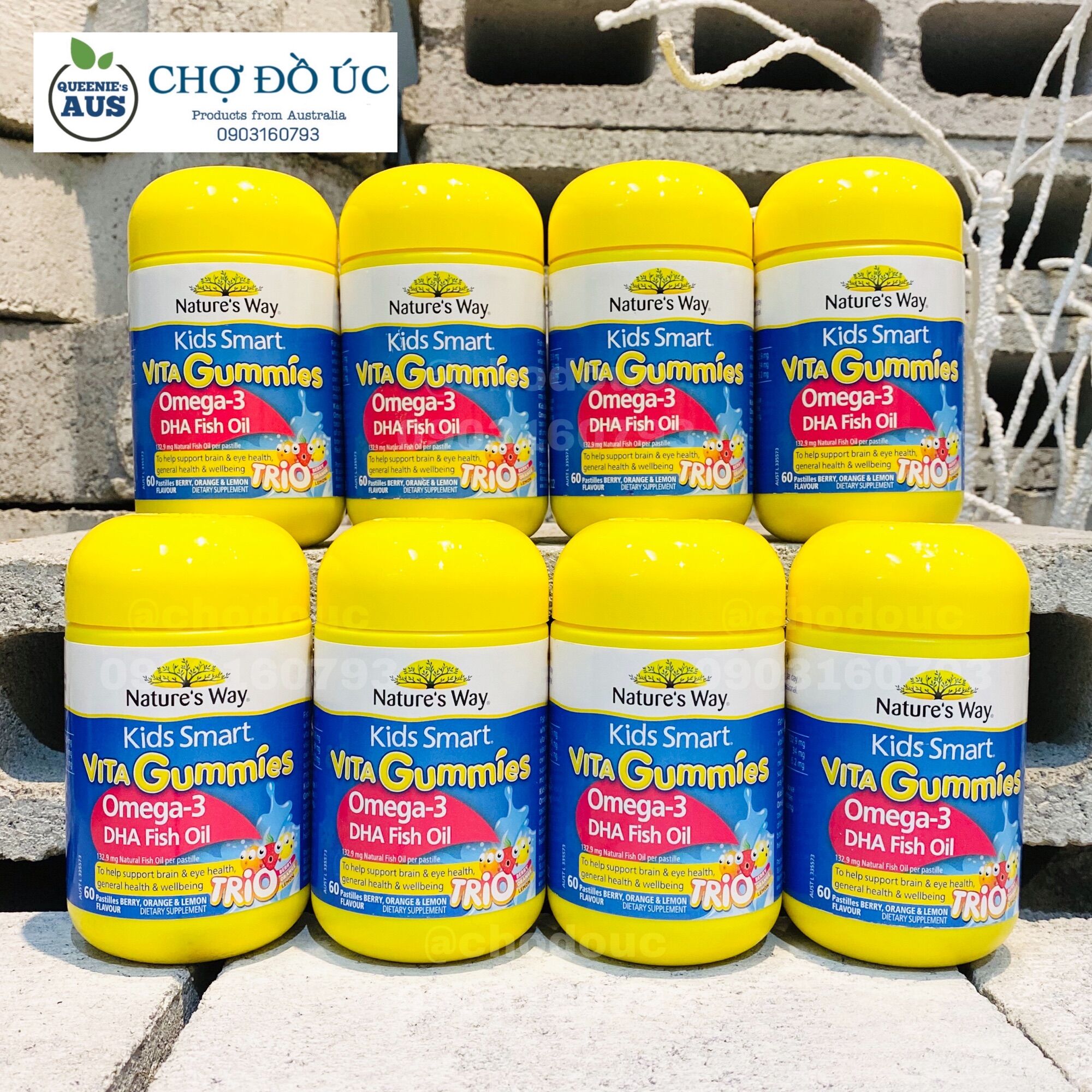 [HCM] Kẹo dẻo dầu cá NATURE’S WAY Kids Smart Vita Gummies Omega 3 Fish Oil - 60 viên