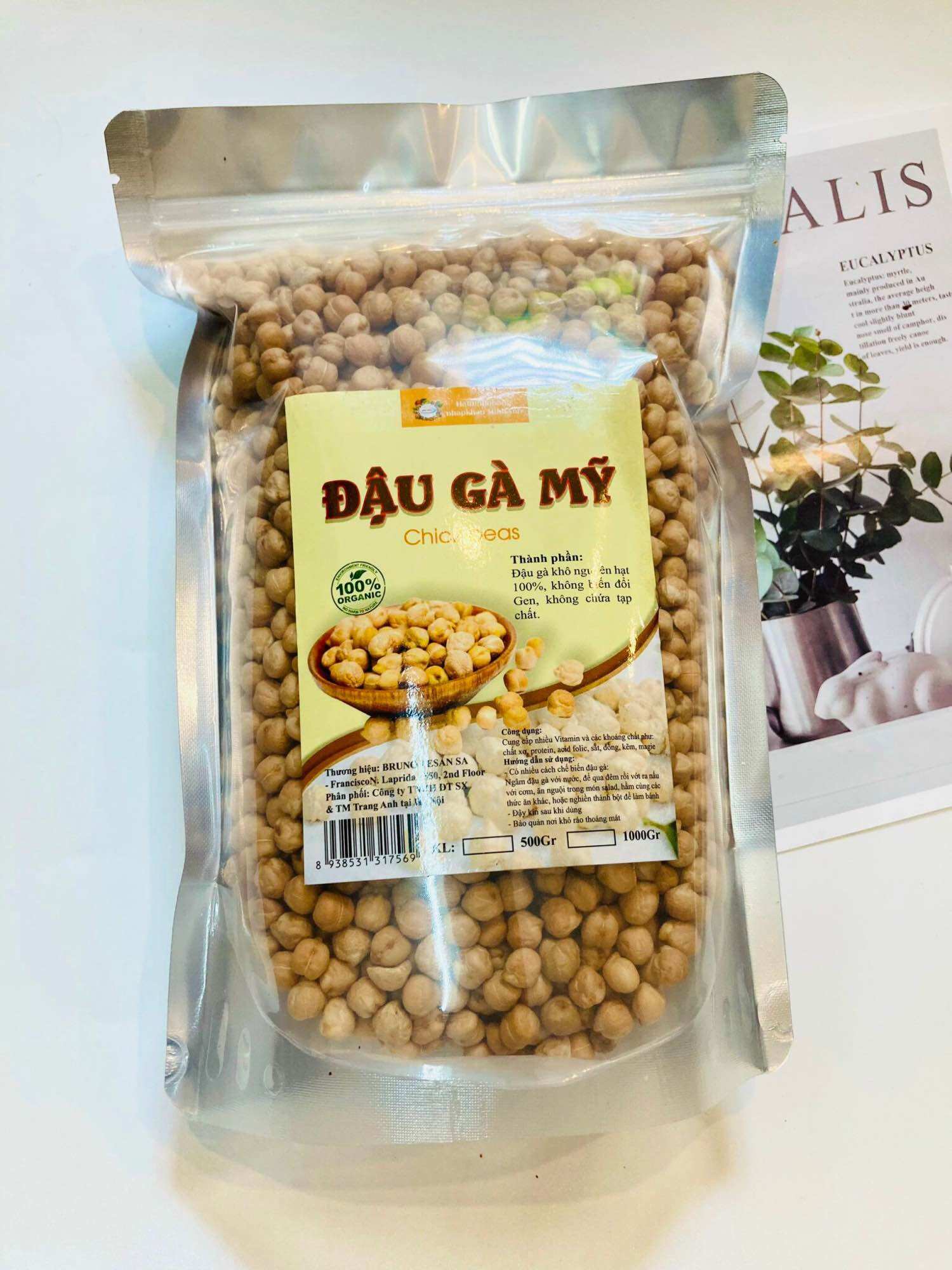 1kg Đậu Gà hữu cơ Mỹ