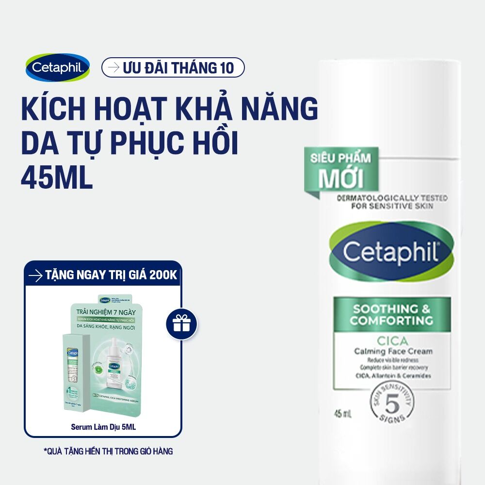 Kem dưỡng ẩm làm dịu và phục hồi chuyên sâu Cetaphil Soothing and Comforting Cica Calming Face Cream 45ml