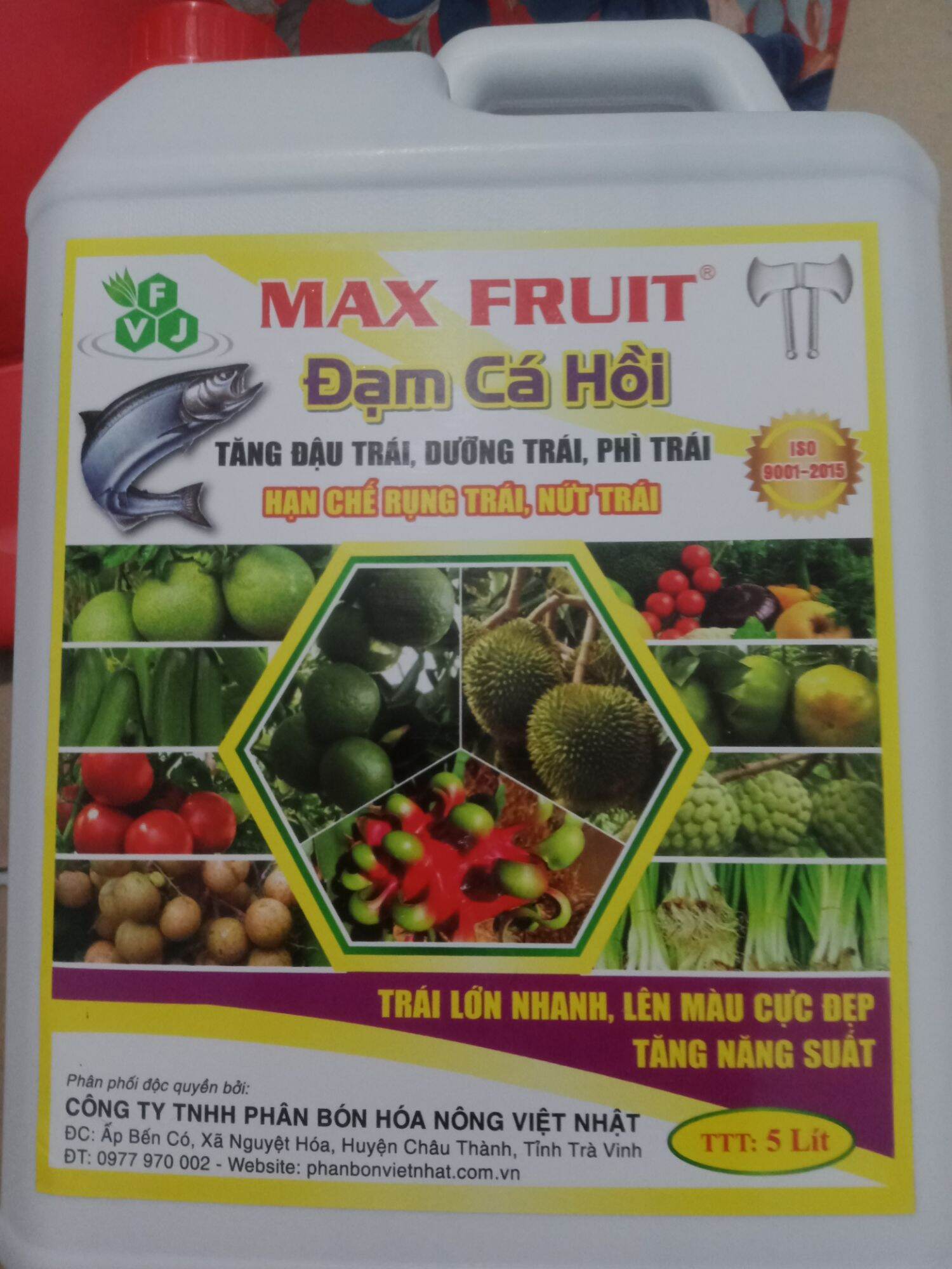 Đạm cá hồi - max fruit can 5 lít. pha được 1800 lít nước