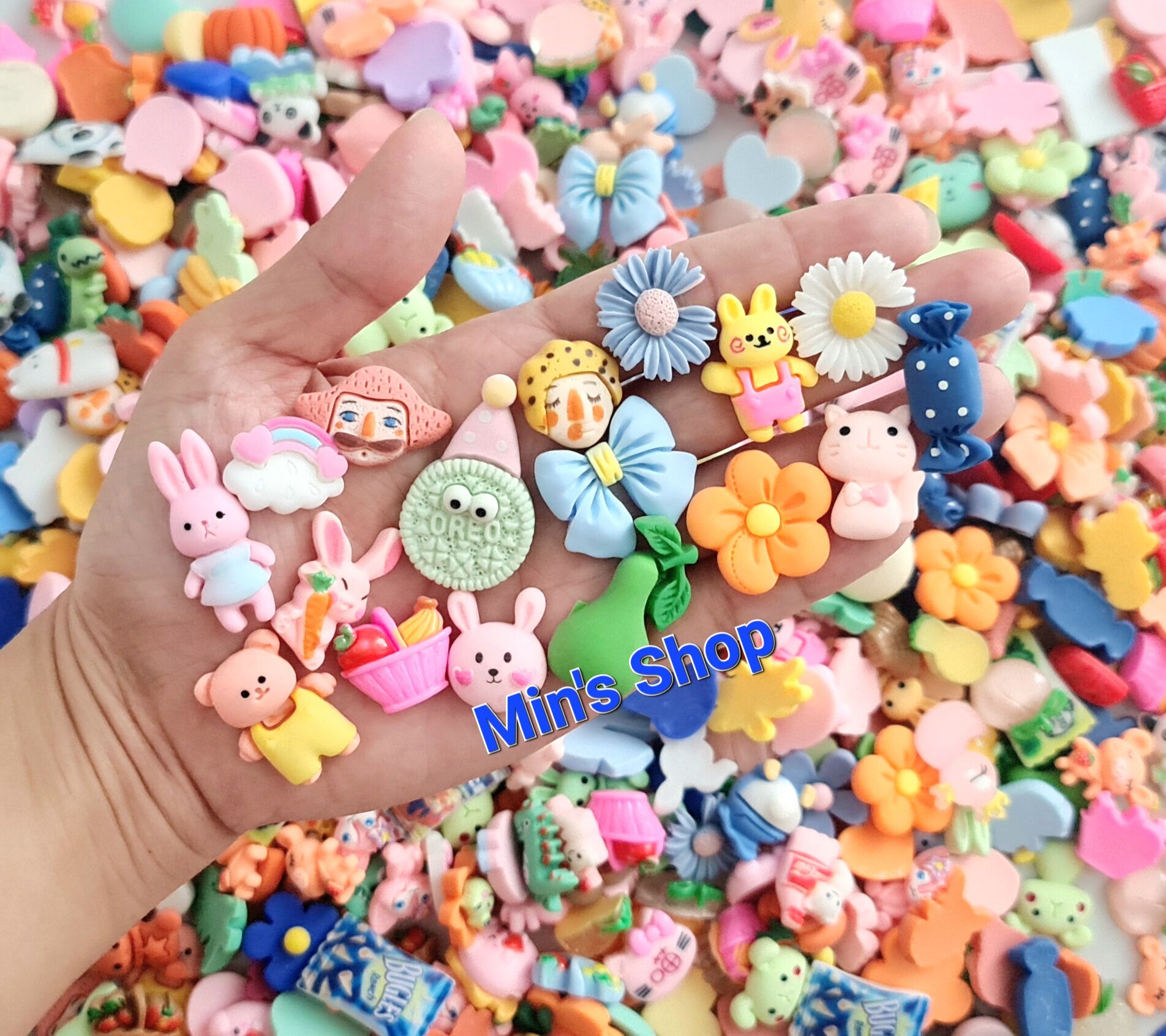 Set 50-100 charm/center dán ốp lưng, slime ,làm kẹp tóc