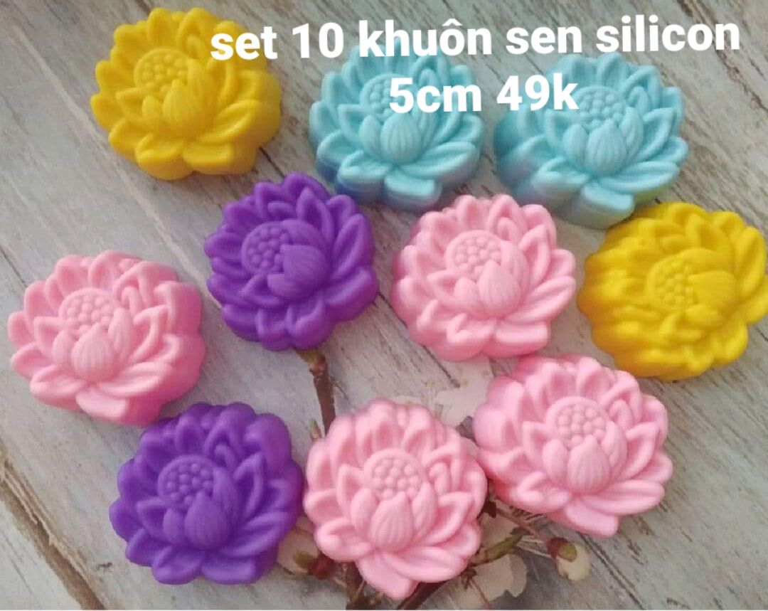 Khuôn silicon set 10 khuôn hoa sen 4.5cm