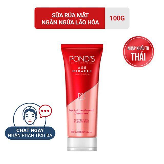 [HCM]Sữa Rửa Mặt Ponds Đỏ Ngừa Lão Hóa 100g