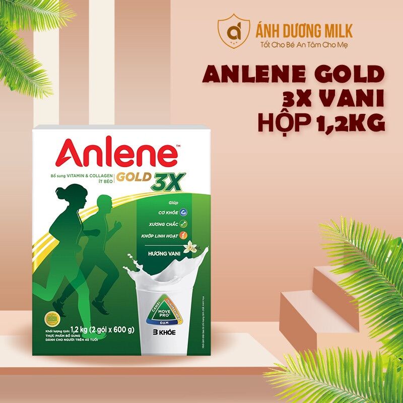 Sữa Anlene Gold 3X Vani hộp 1,2Kg