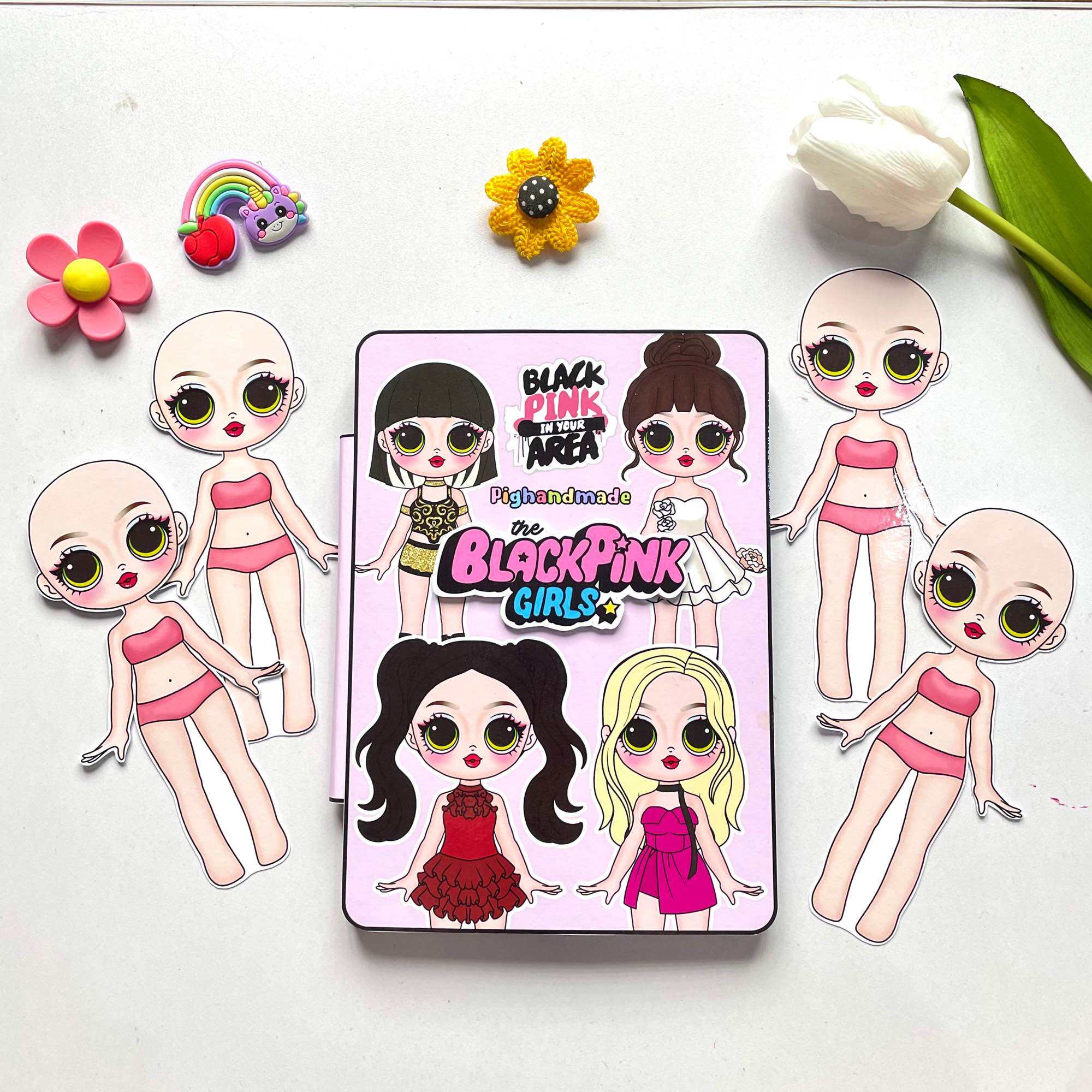 Sổ búp bê giấy thời trang 4 cô gái Blackpink - Búp bê giấy Pighandmade