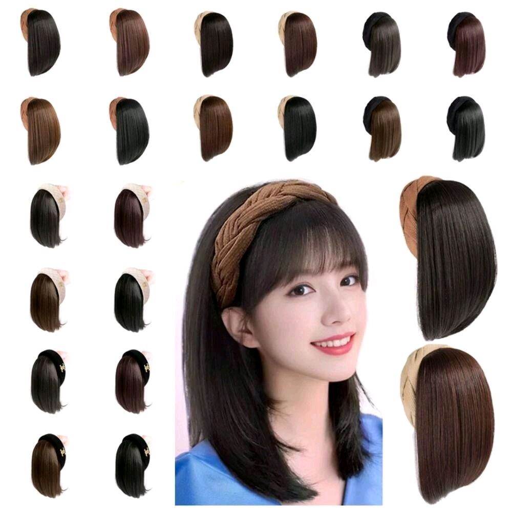 tóc giả nữa đầu đính[SALE SỐC] cài bd nâu tóc ngắn