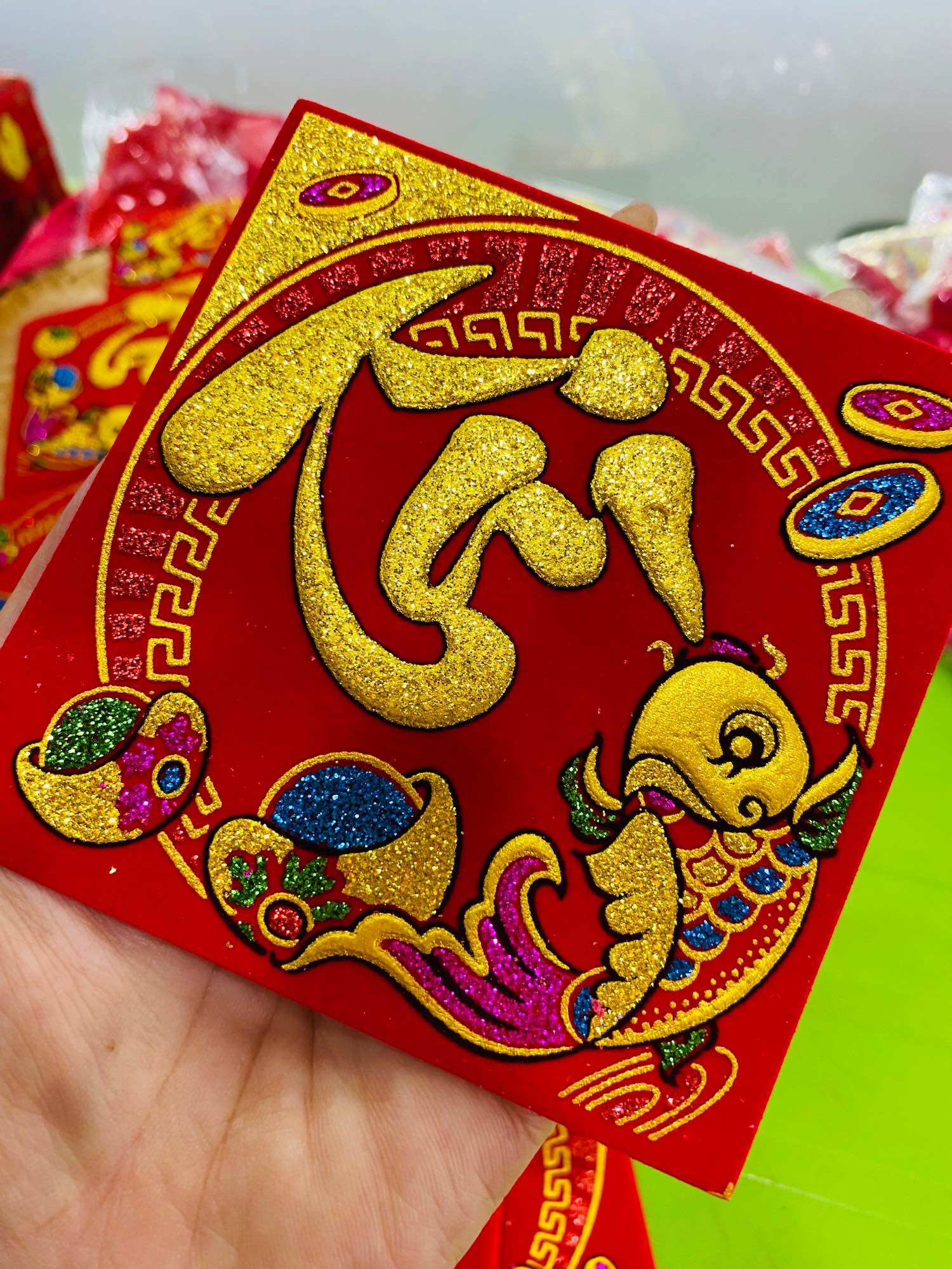 Miếng decal dán dưa bưởi trang trí lễ Tết