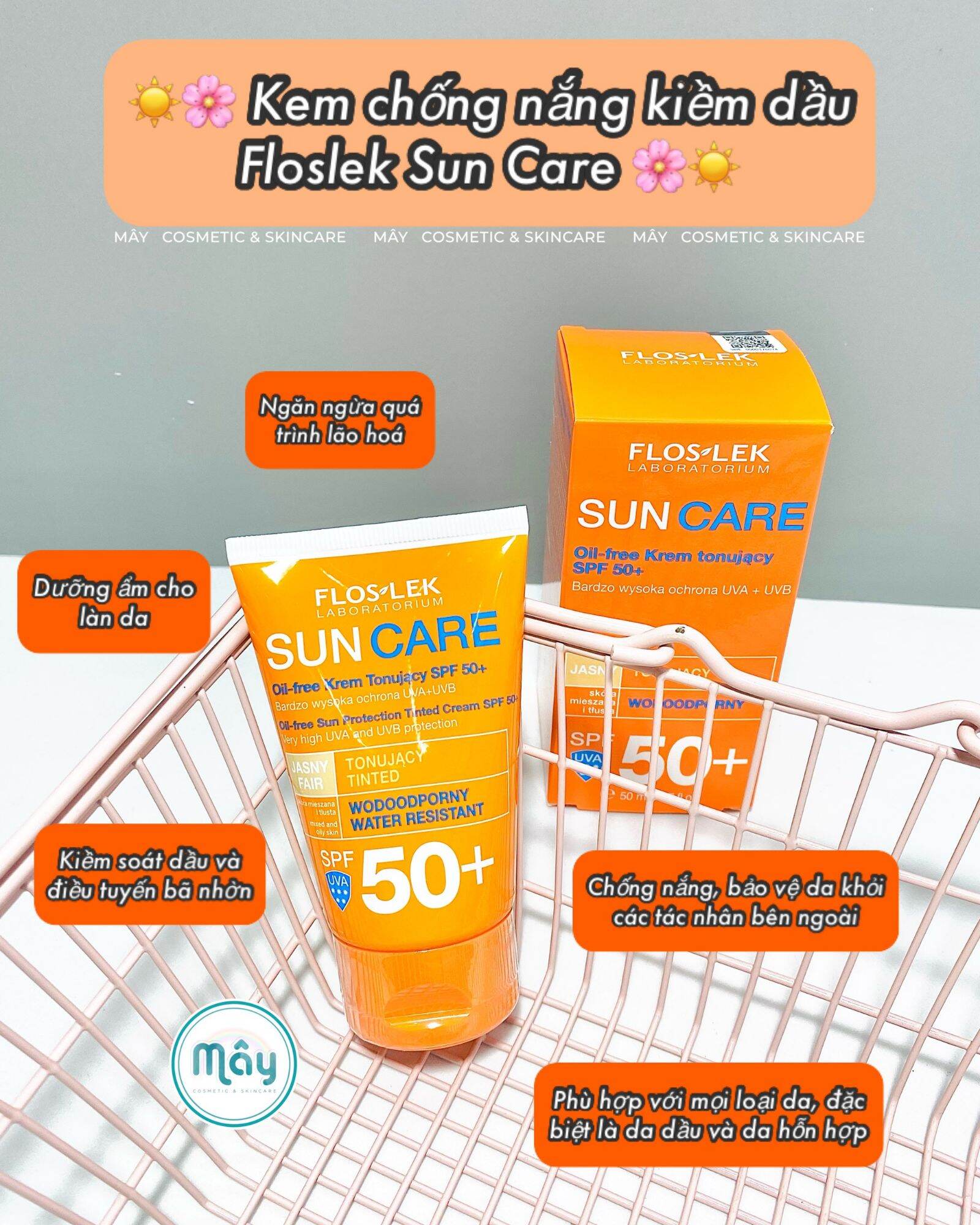 Kem chống nắng kiềm dầu Floslek sun care