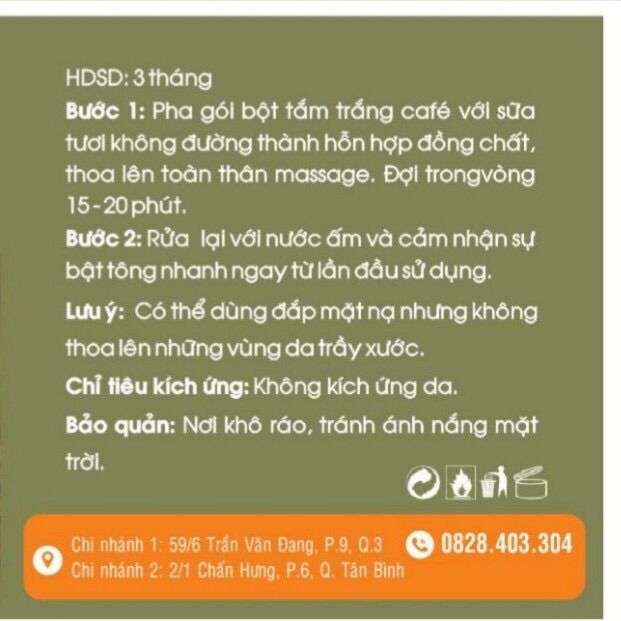 (BỘTHOUSE) TẮM TRẮNG CAFE NGUYÊN CHẤT HAND MADE