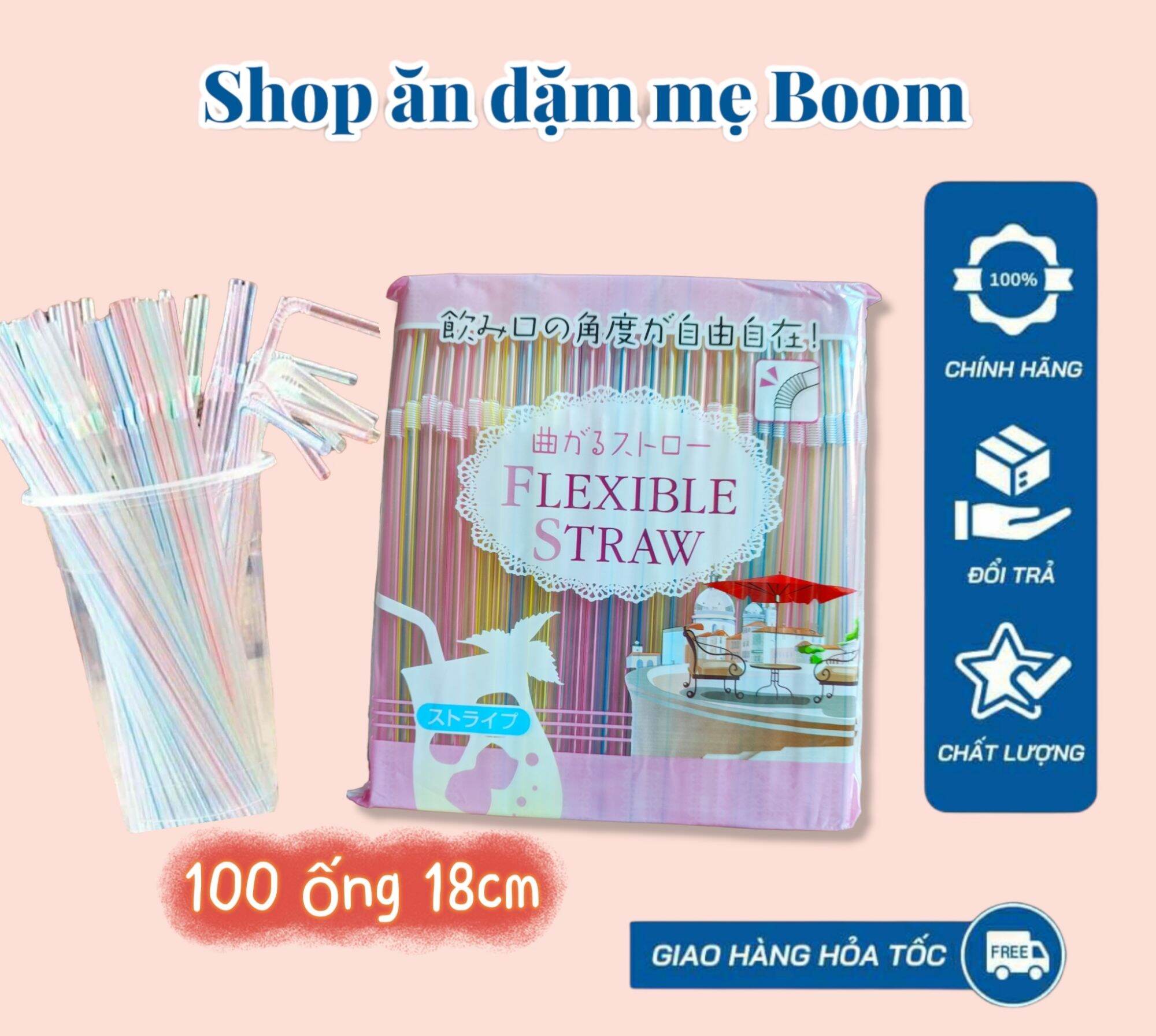 Ống hút xuất Nhật Flexible Straw an toàn cho bé