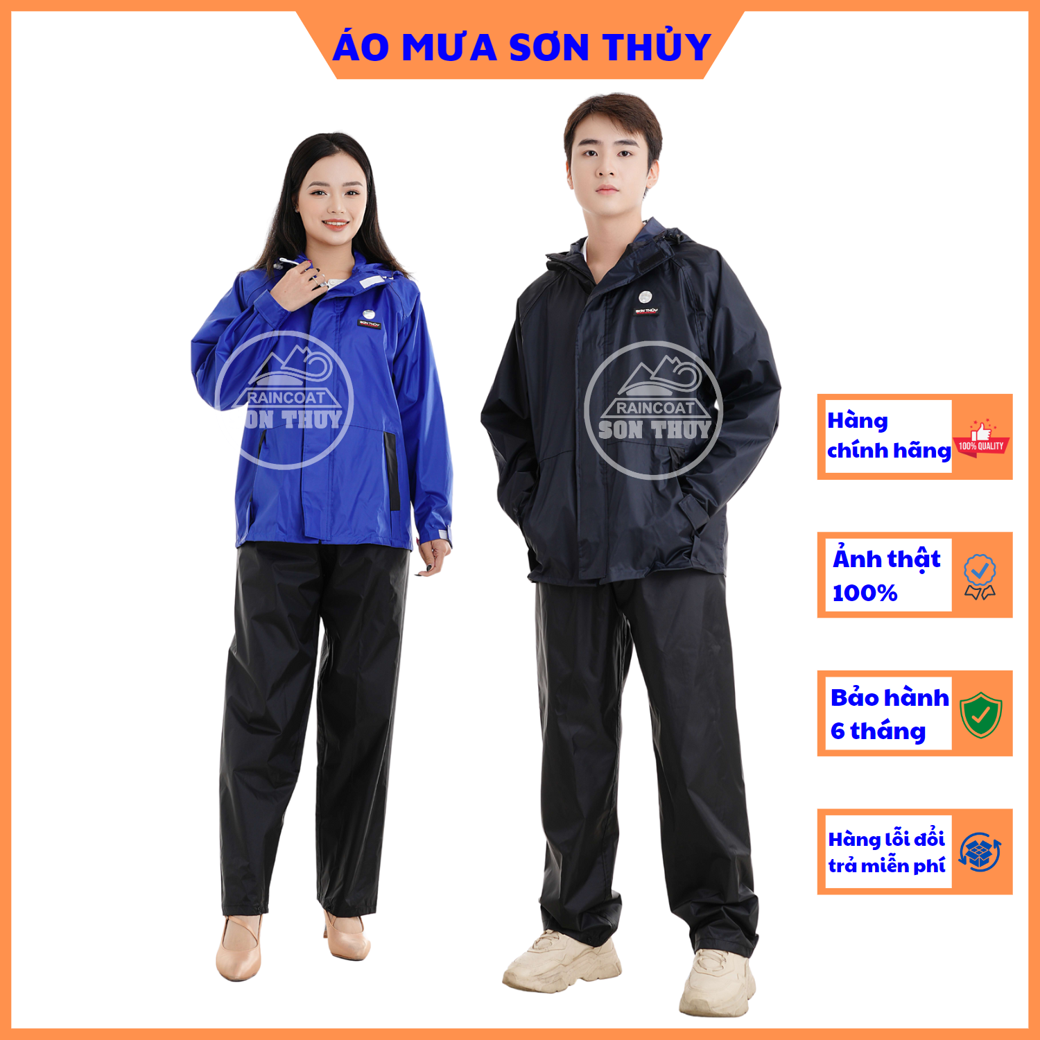 Áo mưa bộ thời trang Sơn Thủy K18, bộ quần áo mưa siêu nhẹ nhiều màu cho mọi lứa tuổi