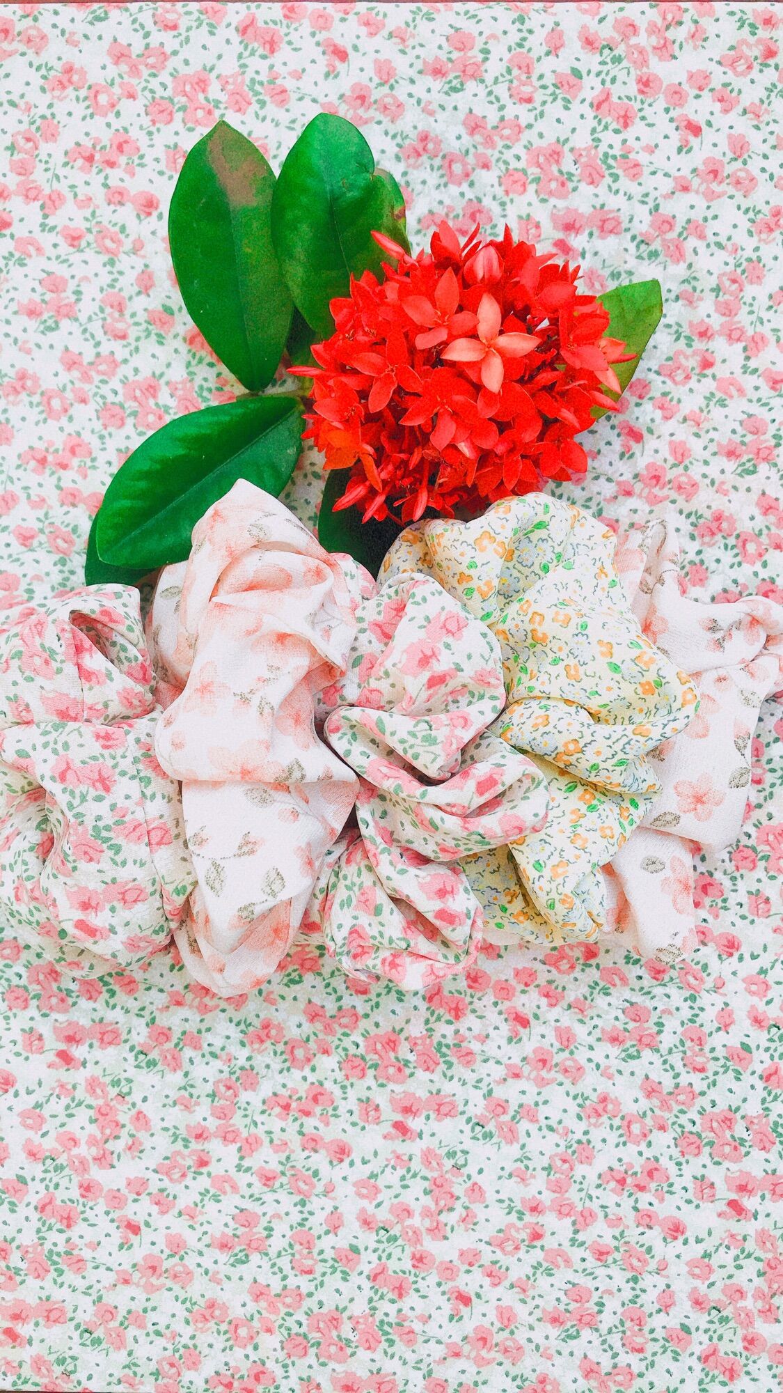 Scrunchies cột tóc nữ Hàn Quốc xinh xắn, buộc tóc,kẹp tóc hoa nhí.