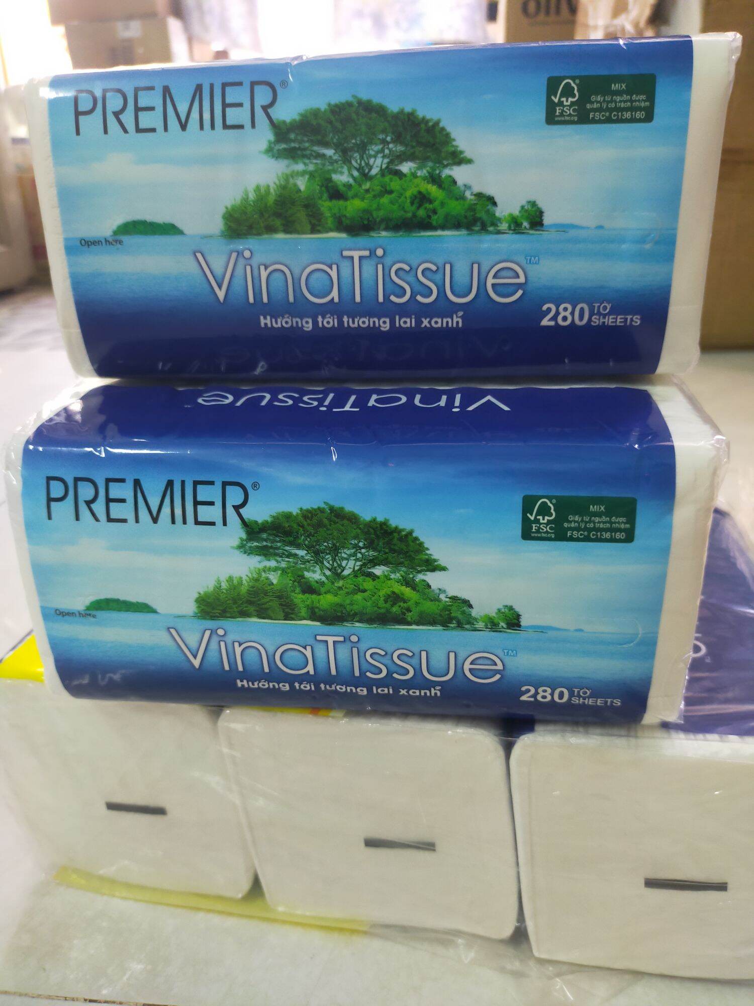 khăn giấy rút vina tissue 280 tờ