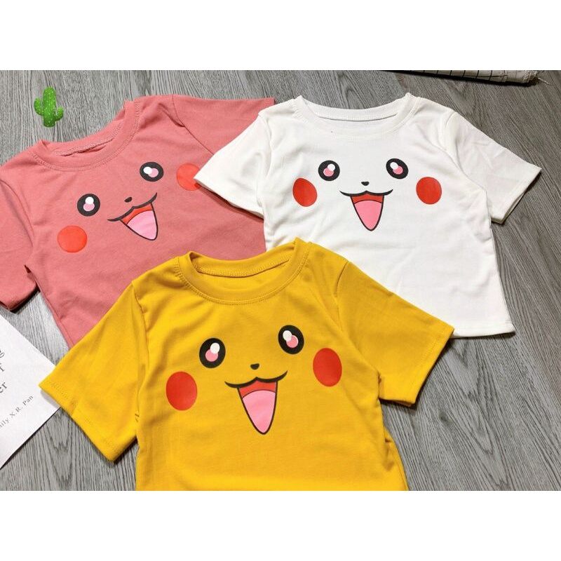 🎀🎀 Áo croptop hình pikachu siêu cưng thun borip mềm mịn💖💖