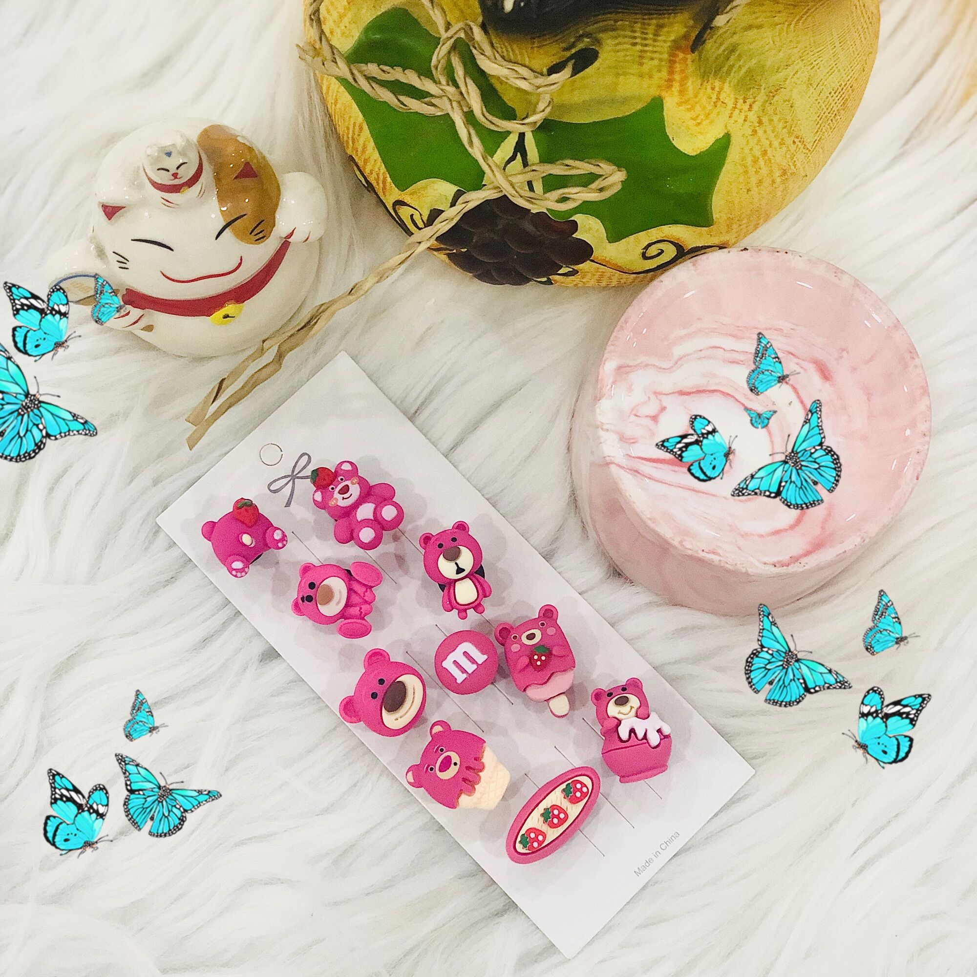 Set 10c charm gắn dép gấu lotso