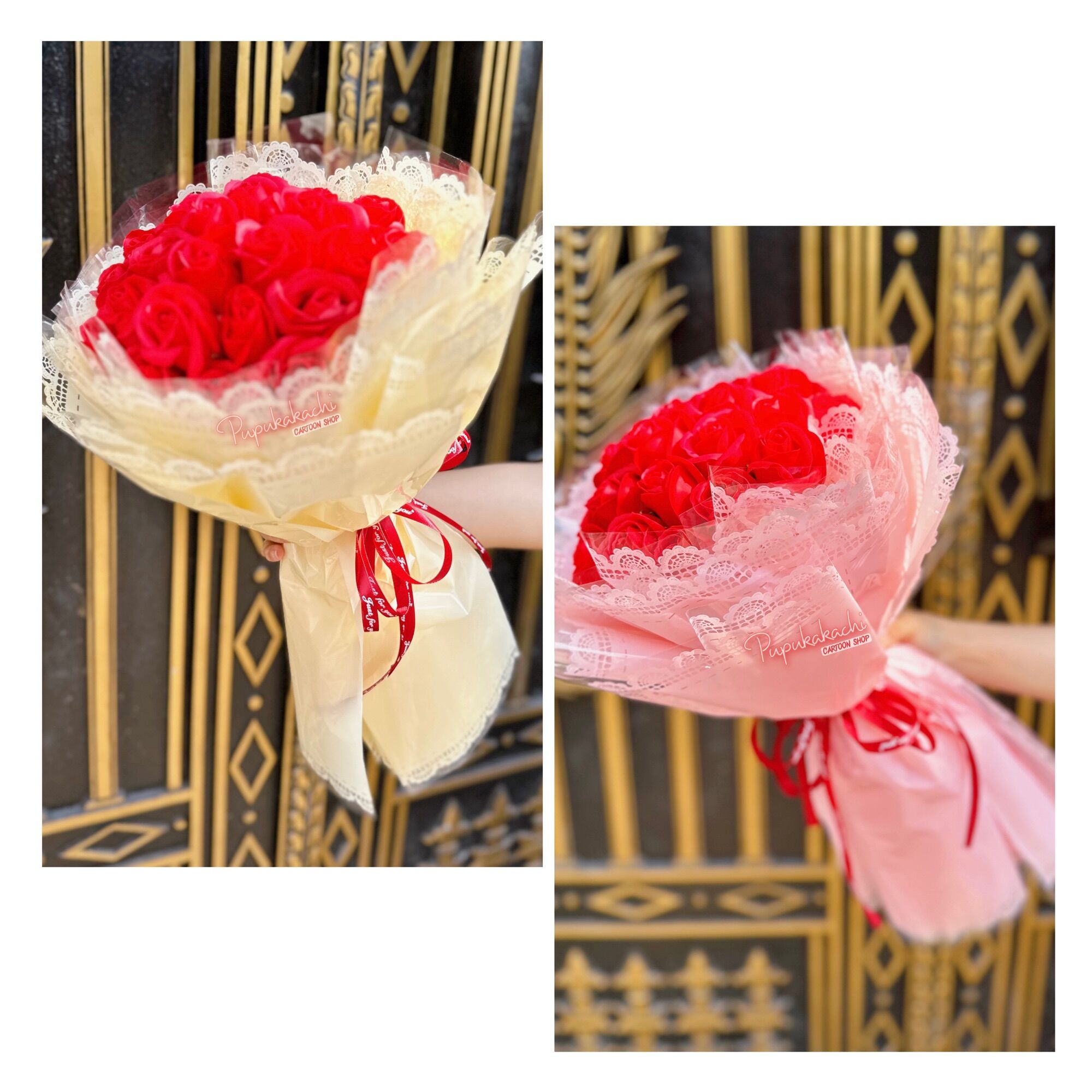 Bó hoa hồng sáp 3/5/7/15/20 bông quà tặng quốc tế phụ nữ 8/3