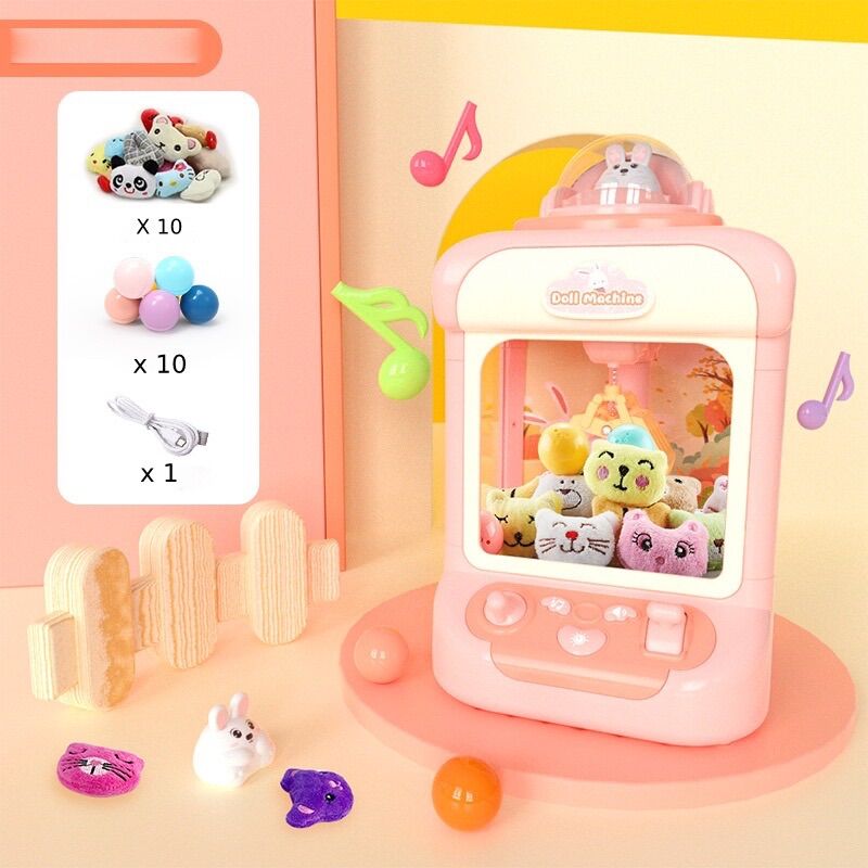 Đồ chơi máy gắp thú bông mini Rabbit Claw Machine có đèn, có nhạc cho bé