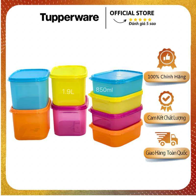 Hộp Trữ Mát Tupperware Colorful Rectangular Set 8 nhiều màu - Tupperware Mall Chợ Lớn