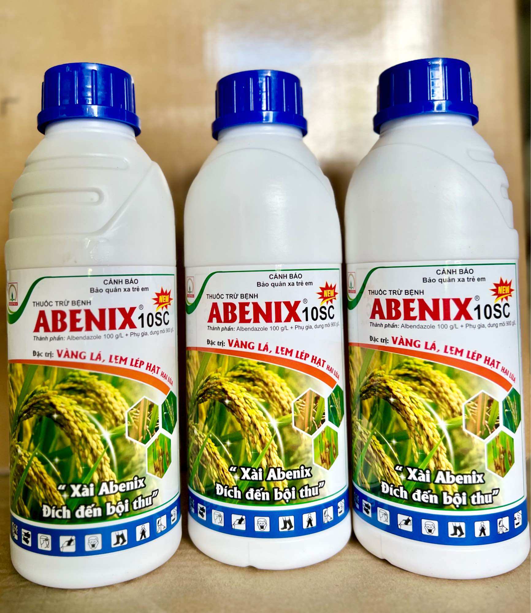 THUỐC TRỪ BỆNH ABENIX 10SC 1 LÍT TRỊ VÀNG LÁ, LEM LÉP HẠT( ALBENDAZOLE 100G/L + PHỤ GIA 900G/L ) XÀI ABENIX ĐÍCH ĐẾN BỘI THU
