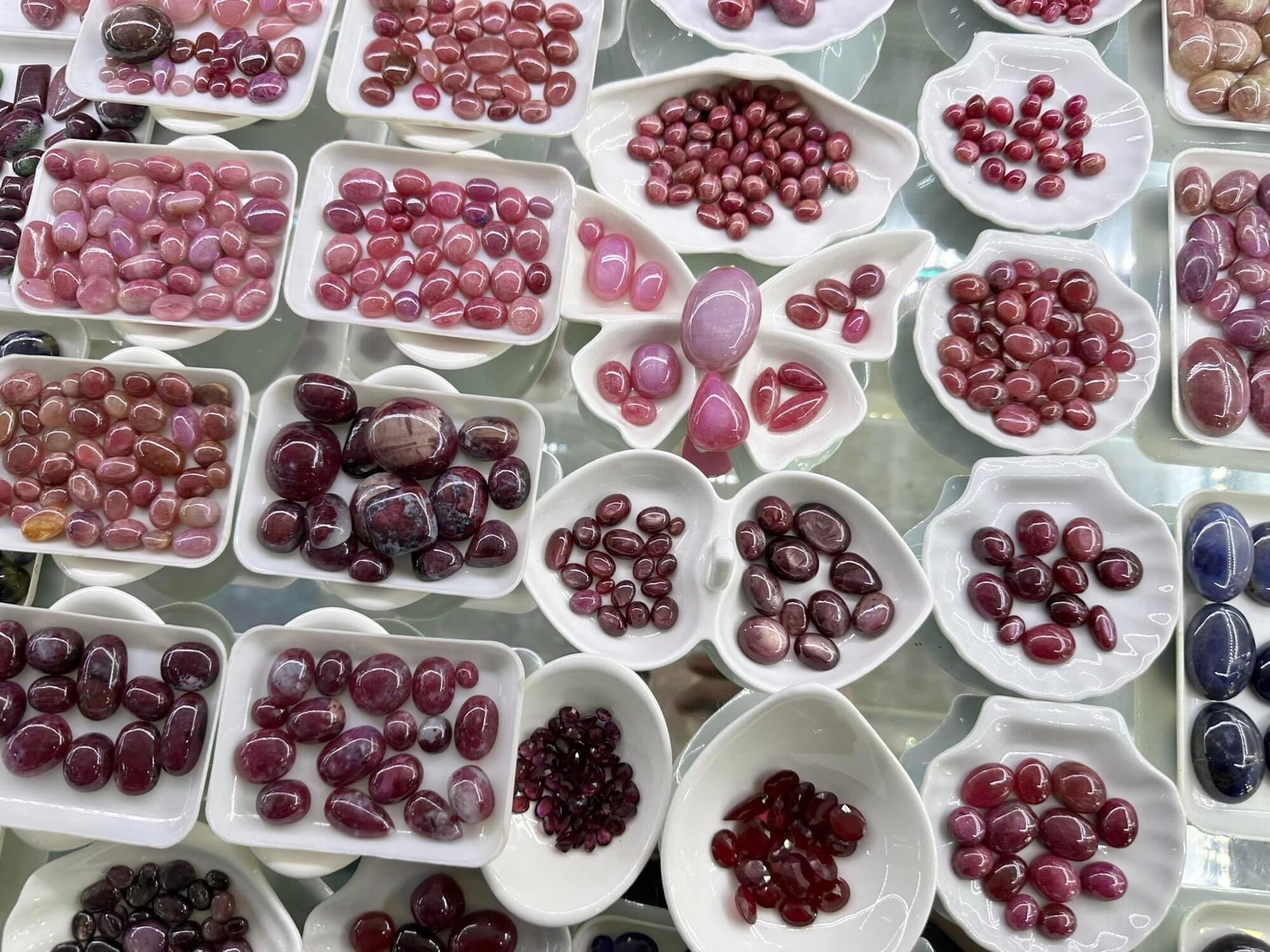 Mặt đá Ruby Lapis thiên thanh Saphire làm nhẫn