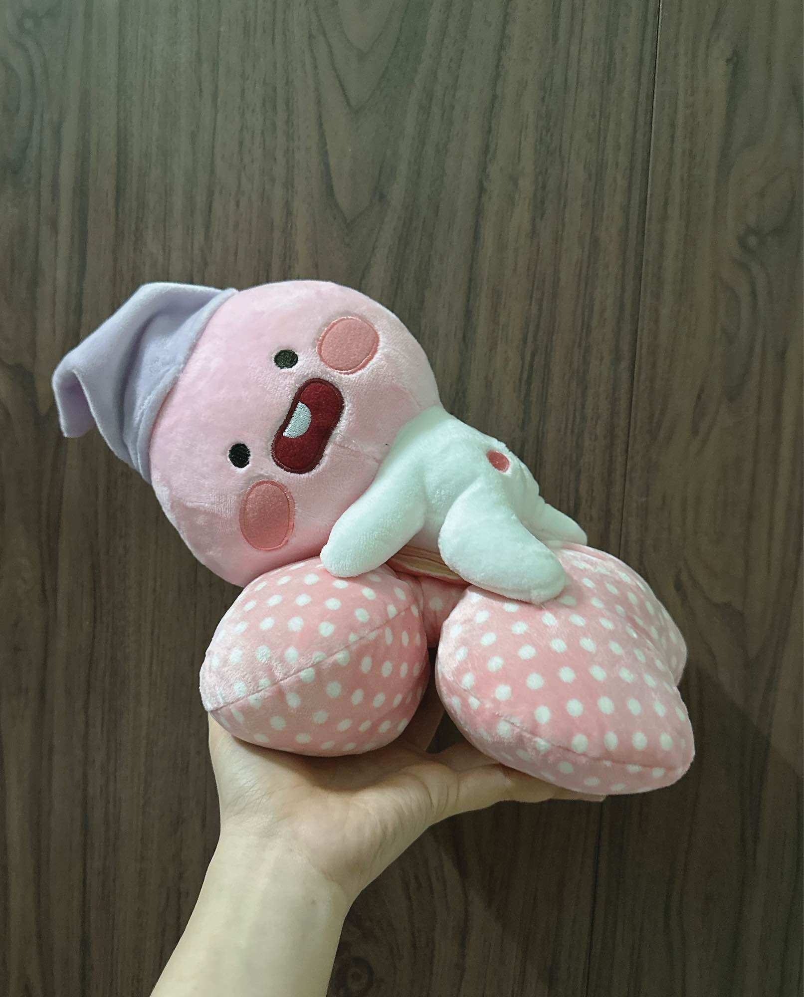 [Apeach kakao friends] gấu bông đào ôm mặt trăng chính hãng