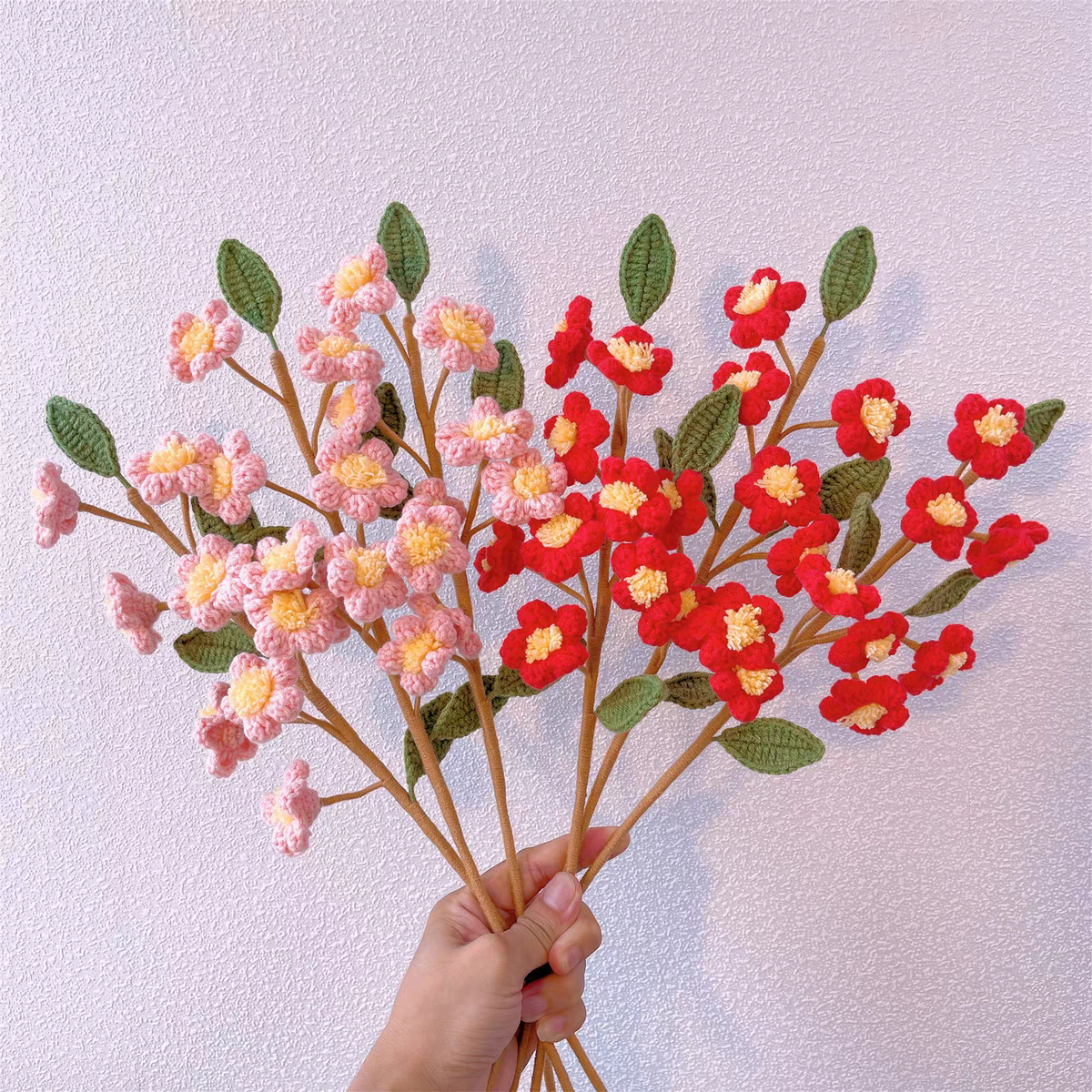 Cành đào Decor bằng len 🌸