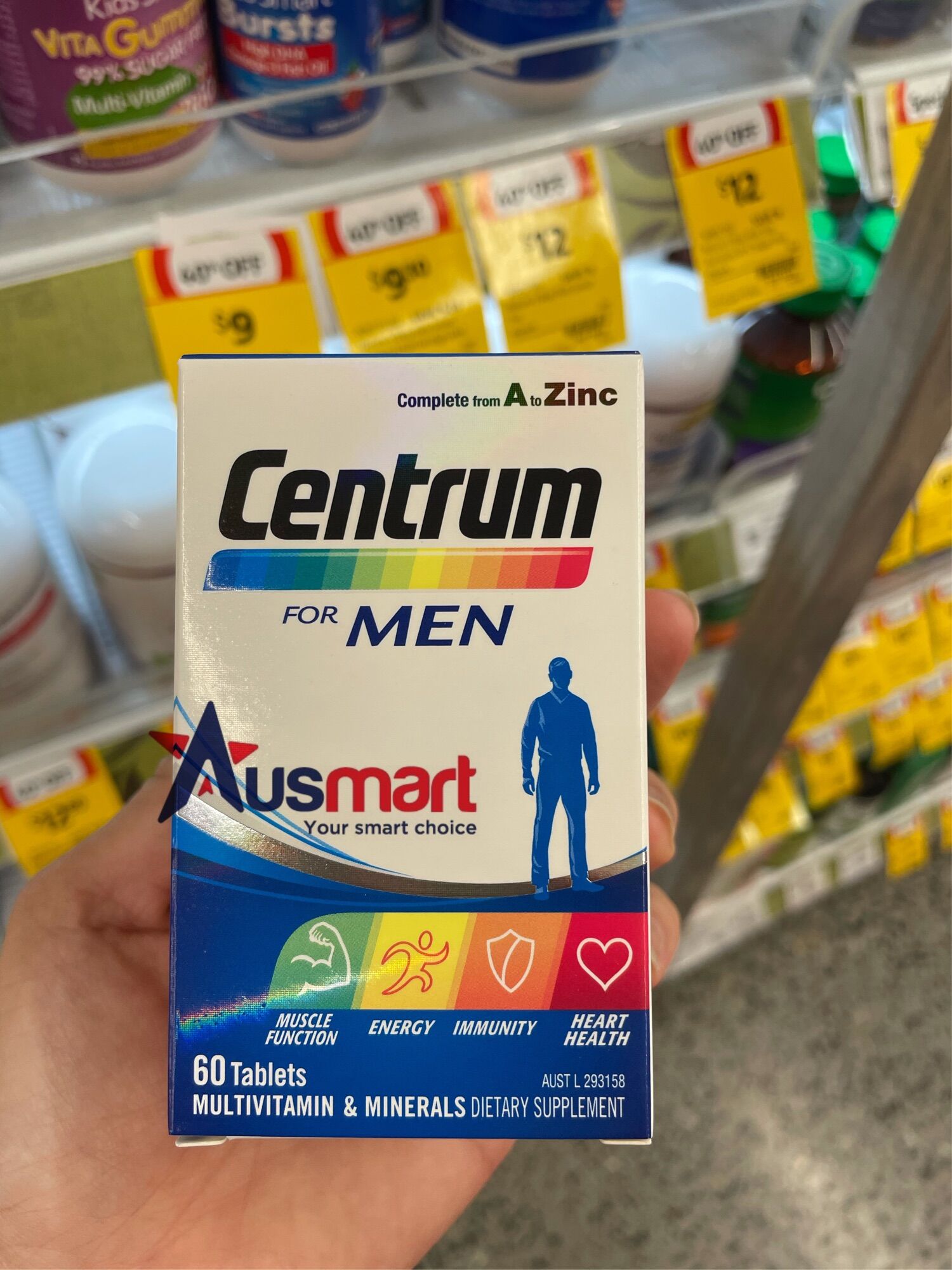 [HCM][ 100% HÀNG CHUẨN ] Viên uống bổ sung vitamin & khoáng chất Centrum For Men 60 viên cho nam dưới 50 tuổi