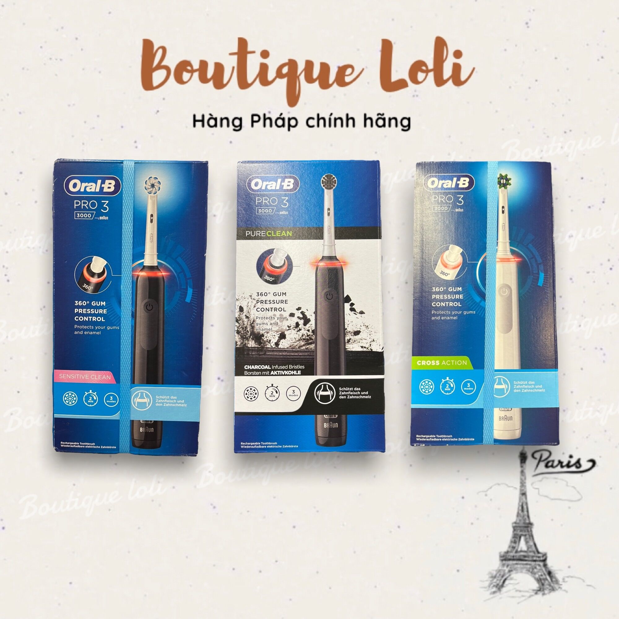 Bàn chải điện oral b pro 3