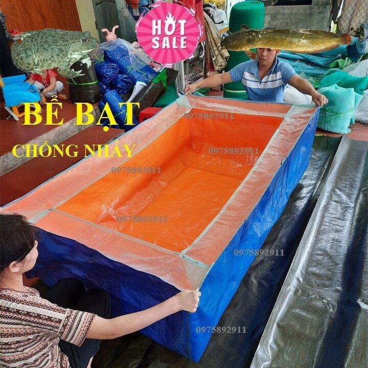 Bể bạt nuôi ốc , ếch , cá , lươn - 2x1x0,5 viền chống nhảy