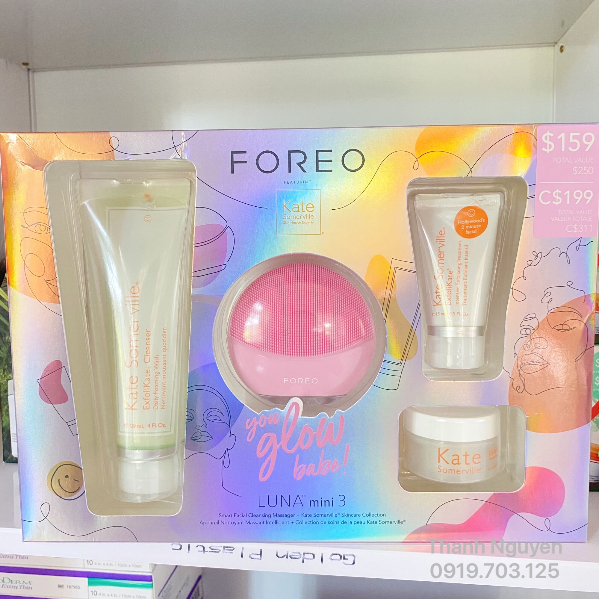 Set máy rửa mặt Foreo Mini3 - Bill Sephora Us