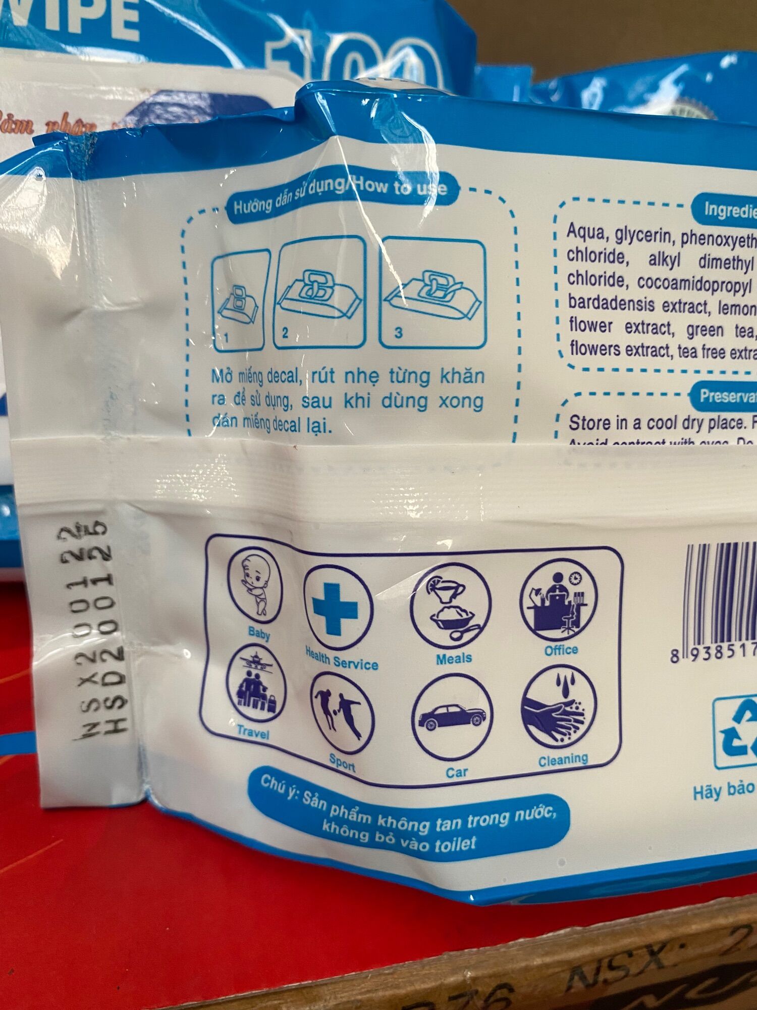 GIẤY ƯỚT BABY WIPE (Mầu Xanh)