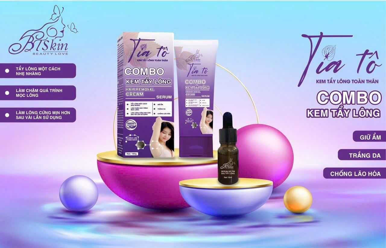 (mua 1 tặng 1) Kem Tẩy Lông Tía Tô 50ml Chíng Hãng ( tặng serum dưỡng da )