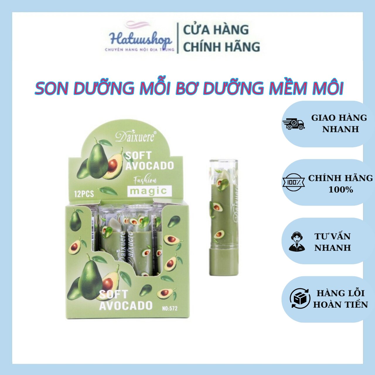 Son dưỡng môi bơ giúp làm hồng môi, dưỡng môi