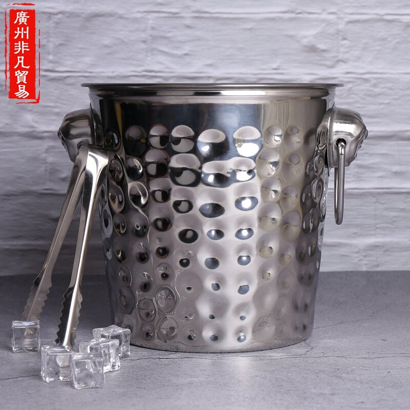 Xô đá đầu hổ inox xô đá nhỏ dùng trong cửa hàng trà sữa thị trấn đá xô bar ktv xô đá sâm banh sáng tạo xô rượu vang