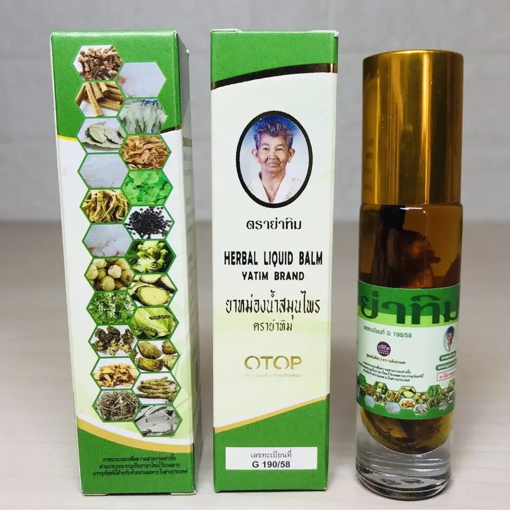 Dầu lăn 22 Vị Thảo Dược OTOP Herbal Liquid Balm Yatim Brand Thái Lan