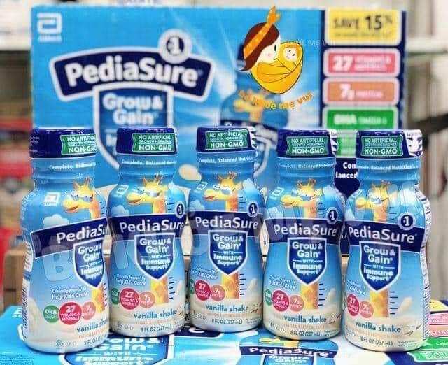 Combo 24c sữa pediasure mỹ 400g vị vani/dâu/scl date t12.24