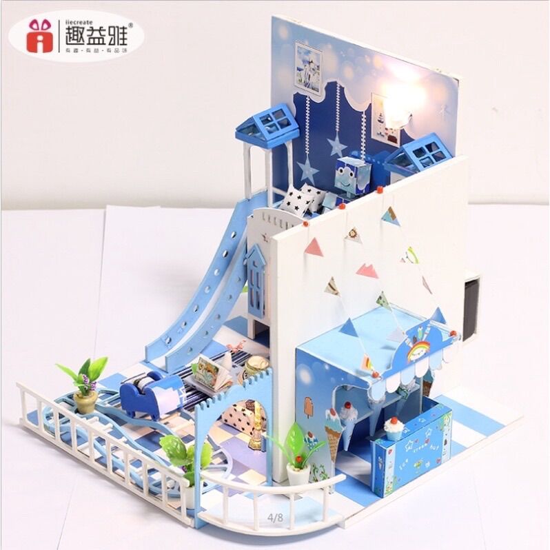 Mô hình tự lắp ráp đồ chơi gỗ Diy nhà búp bê diy doll house biệt thự cổ trang siêu to k030